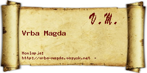 Vrba Magda névjegykártya