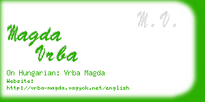 magda vrba business card